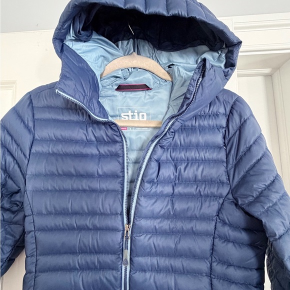 Blue Hooded Puffer Coat - Picture 2 of 3